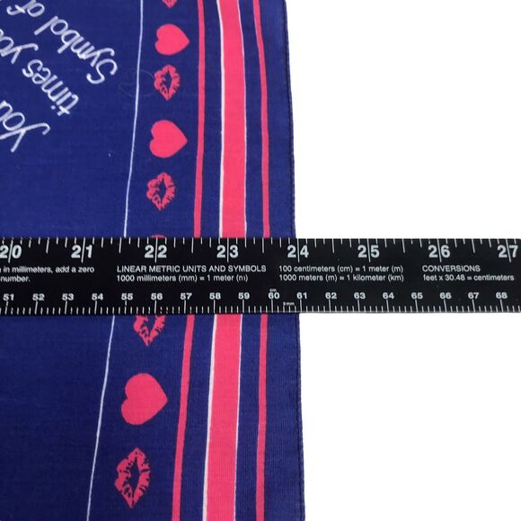 vintage bandana Kiss And Hearts Navy Blue And Pink RN‎ 13960 main image 6